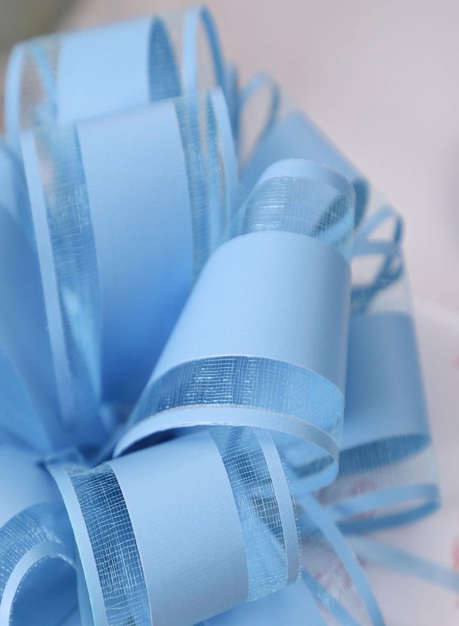 FORBINBO 6Pcs 6inch Pull Bow Gift Wrapping,Pull Bow For Gift Basket, Gift Bag Box Wrapping Decor, Valentines Day, Birthday, Anniversary, Wedding, Flower Packaging (Baby Blue) - Image 4