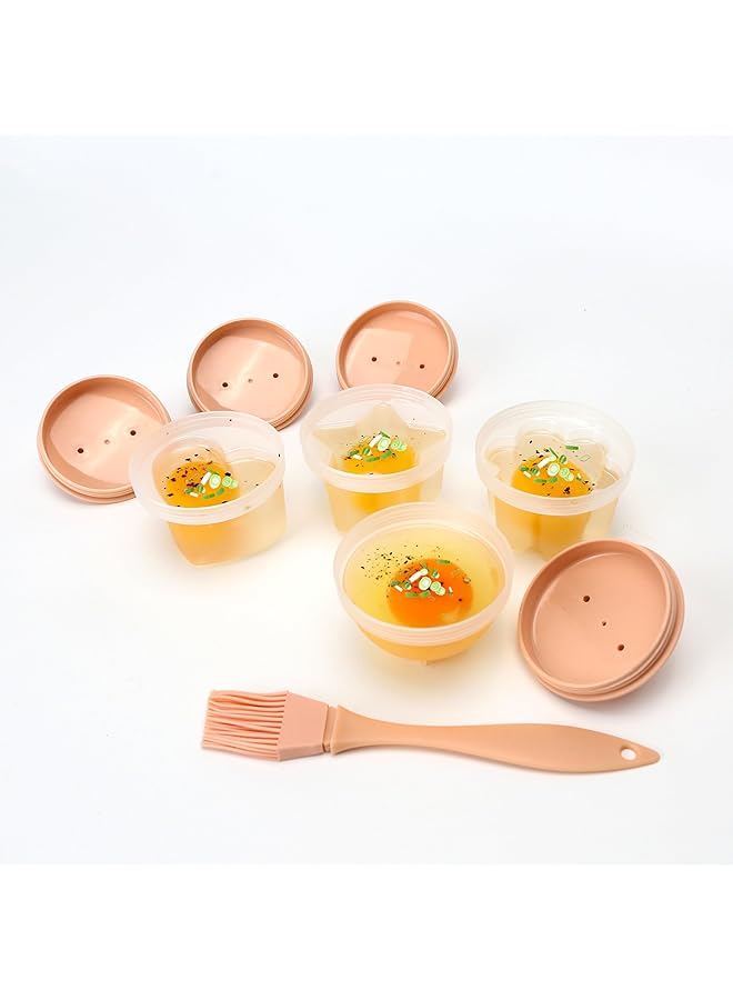 KASTWAVE Set Of 4 Egg Cooking Pods Mold For Boiled Eggs, Microwave And Stovetop Safe Hard Or Soft Boiled Poacher Cups, Square Shaper With Lids, Includes Oil Brush, Fun Kitchen Gadgets For Cooking - Image 4