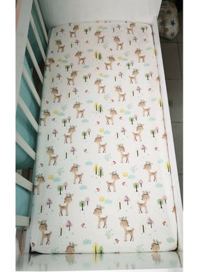 Bebek Özel Baby Special 100% Cotton Baby and Kids Elastic Sheet Karaca Pattern 80 x 140 cm  - Image 1