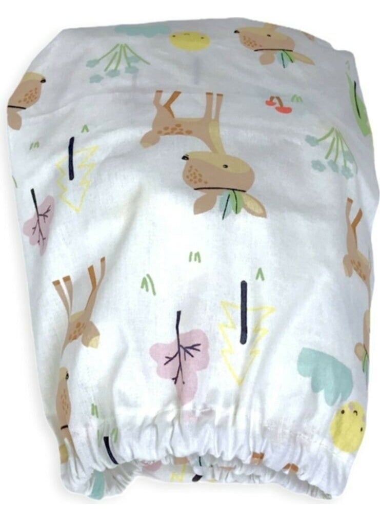 Bebek Özel Baby Special 100% Cotton Baby and Kids Elastic Sheet Karaca Pattern 80 x 140 cm  - Image 2