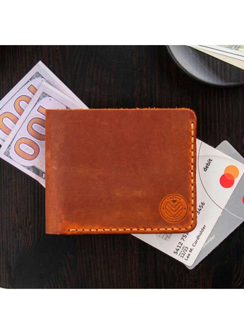 Vagave Leather Handmade Wallet Card Holder Men's Wallet Tan  - Image 3