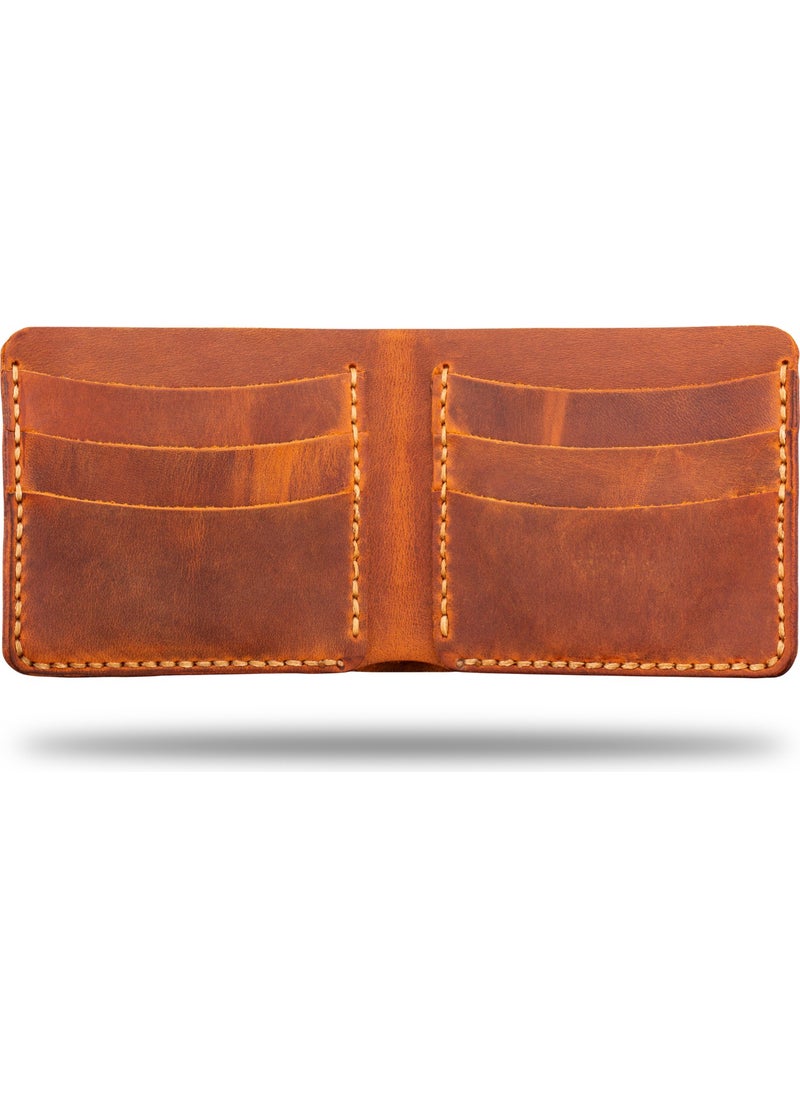 Vagave Leather Handmade Wallet Card Holder Men's Wallet Tan  - Image 5