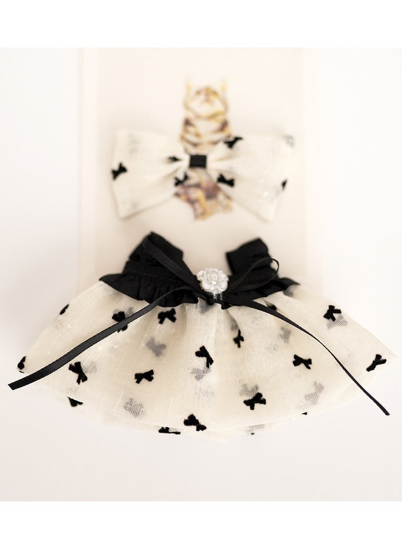 Clothes for Labubu(NO Doll) , Handcrafted Crochet 2 Piece Set for 17cm Doll, Premium Outfit with Accessories for Labubu, Stylish Clothes for Labubu Doll(camellia) - Image 2
