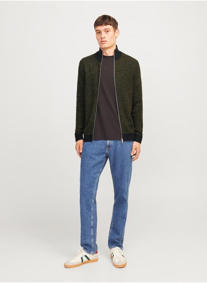 JJ Rebel by Jack and Jones High Neck Full Zip Knitted Cardigan  - Image 2