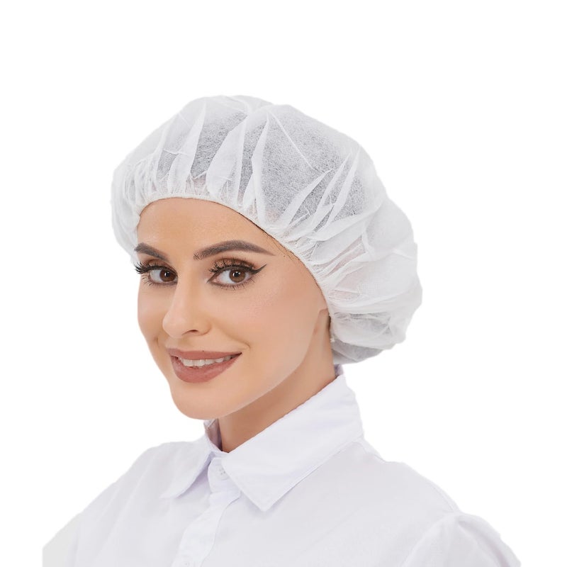ZMDREAM Hair Nets Disposable Bouffant Cap for Food Service Beauty Latex Free 24-inch Pack of 100 White LZ0300B - Image 1