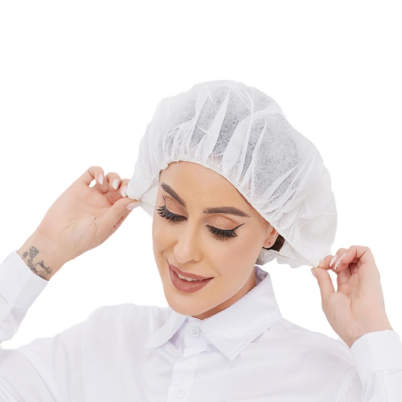 ZMDREAM Hair Nets Disposable Bouffant Cap for Food Service Beauty Latex Free 24-inch Pack of 100 White LZ0300B - Image 4