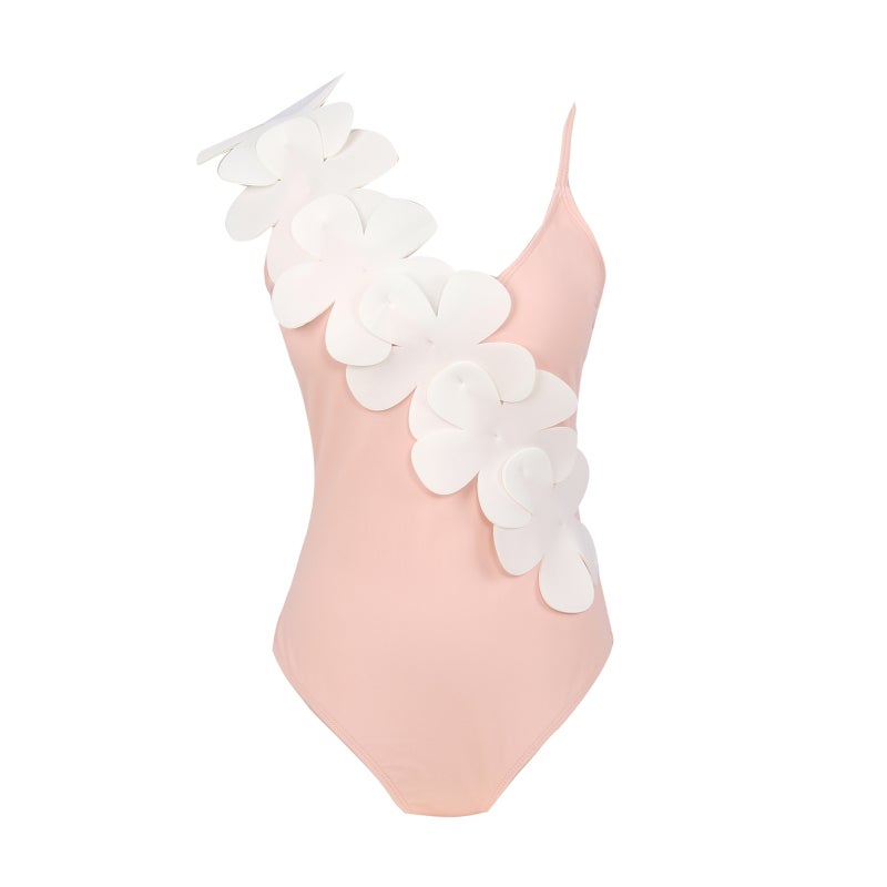 One-Piece Swimsuit Popular Quick-Drying Three-Dimensional Flower Shoulder Strap Southeast Asian Swimwear - Image 1
