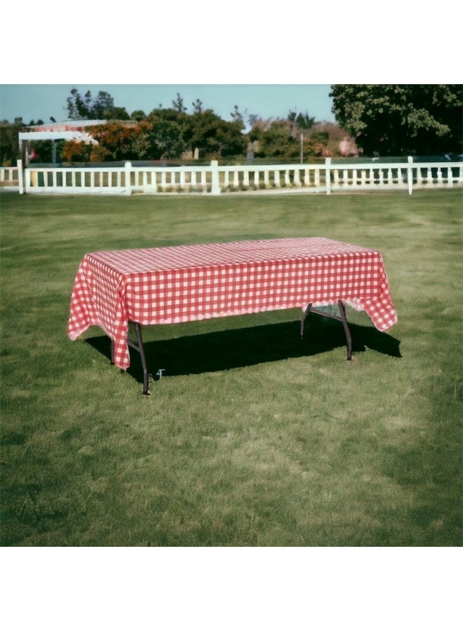 أوجامي مجموعة أوجامي من 4 مفارش طاولة بلاستيكية مربعة باللونين الأحمر والأبيض - عبوة من 4 قطع - أغطية طاولات النزهة - Image 5