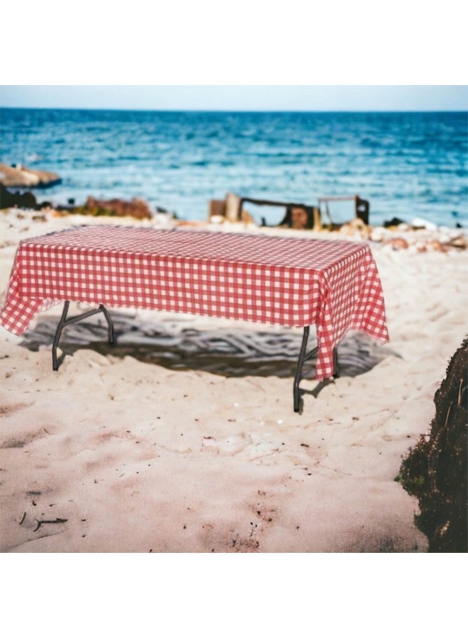 أوجامي مجموعة أوجامي من 4 مفارش طاولة بلاستيكية مربعة باللونين الأحمر والأبيض - عبوة من 4 قطع - أغطية طاولات النزهة - Image 4