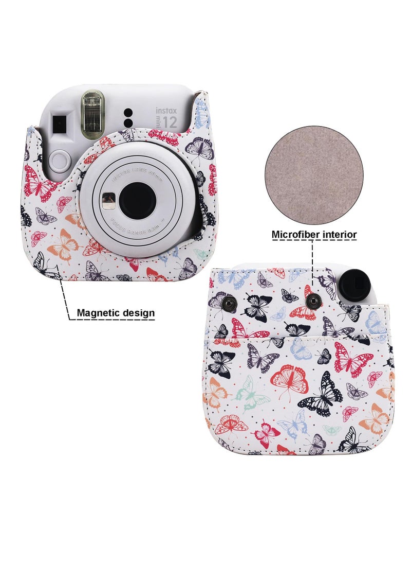 SYOSI - Protective Case for Fujifilm Instax Mini 12 11 9 Instant Camera, PU Leather Protective Case for Polaroid Camera Instax Mini 12 with Accessory Pocket and Adjustable Strap - Image 1