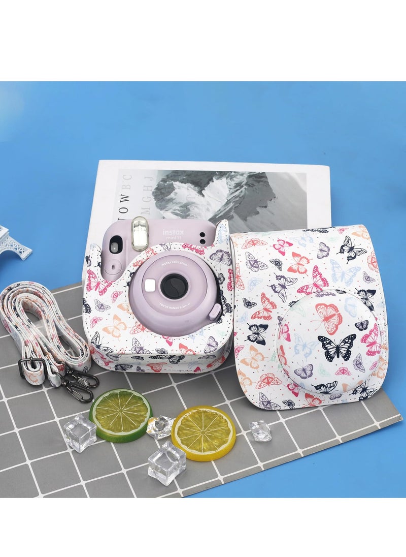 SYOSI - Protective Case for Fujifilm Instax Mini 12 11 9 Instant Camera, PU Leather Protective Case for Polaroid Camera Instax Mini 12 with Accessory Pocket and Adjustable Strap - Image 1