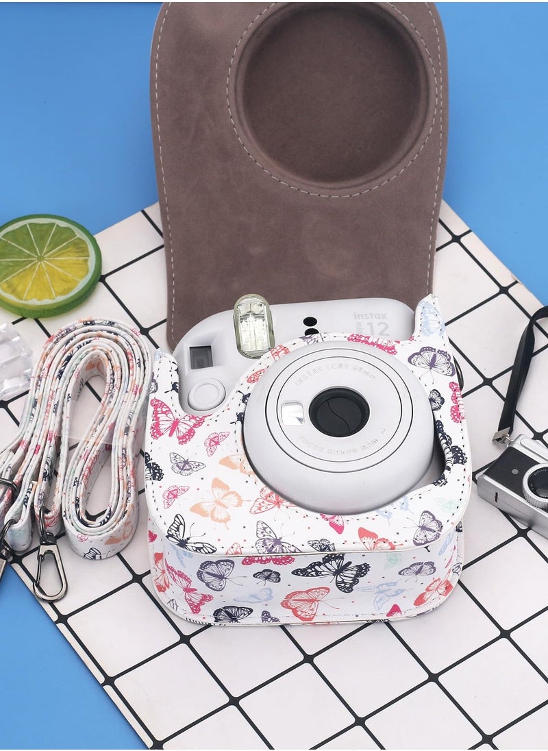 SYOSI - Protective Case for Fujifilm Instax Mini 12 11 9 Instant Camera, PU Leather Protective Case for Polaroid Camera Instax Mini 12 with Accessory Pocket and Adjustable Strap - Image 1