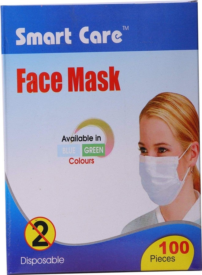 SMARTCARE Deluxe Blue 2-Ply Face Mask Elastic - Pack of 100 (Individually Wrapped) - Image 3
