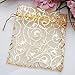 GBSTORE 100 Pcs Champagne Eyelash Organza Drawstring Pouches Jewelry Party Wedding Favor Gift Bags Gold Color Perfect Lace - Image 4