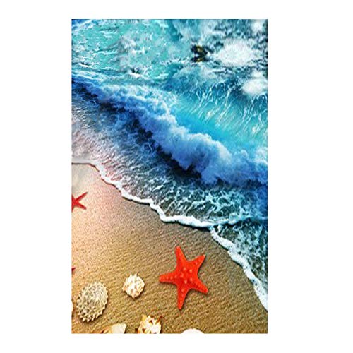 ZaH Thin Area Rug Non-Slip Doormat Carpet Printing Rug for Living Room, Bedroom, Kitchen, Bathroom (2x3-19.7"x31.5", Wave) - Image 1