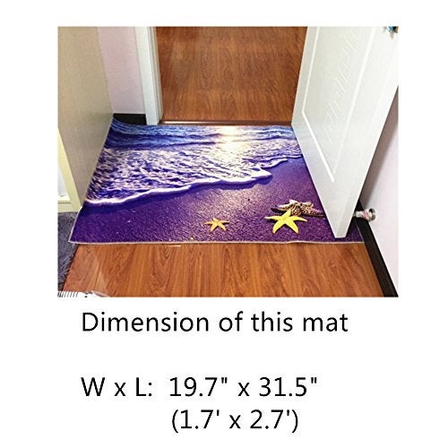 ZaH Thin Area Rug Non-Slip Doormat Carpet Printing Rug for Living Room, Bedroom, Kitchen, Bathroom (2x3-19.7"x31.5", Wave) - Image 3