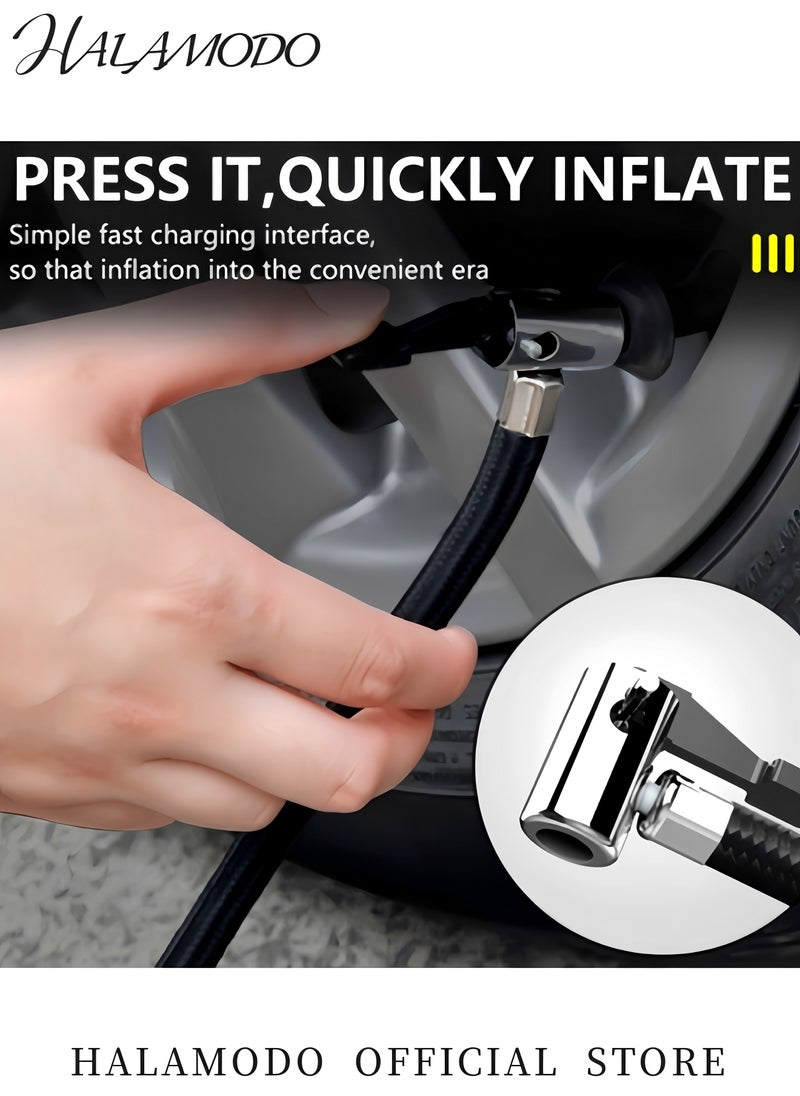 HALAMODO - Car Tire Inflator Portable Air Compressor Pump with Tire Pressure Detection Preset and Auto Shut off 12V Up to 150 PSI Tire Pump with Digital Pressure Gauge & LED Light - Image 1