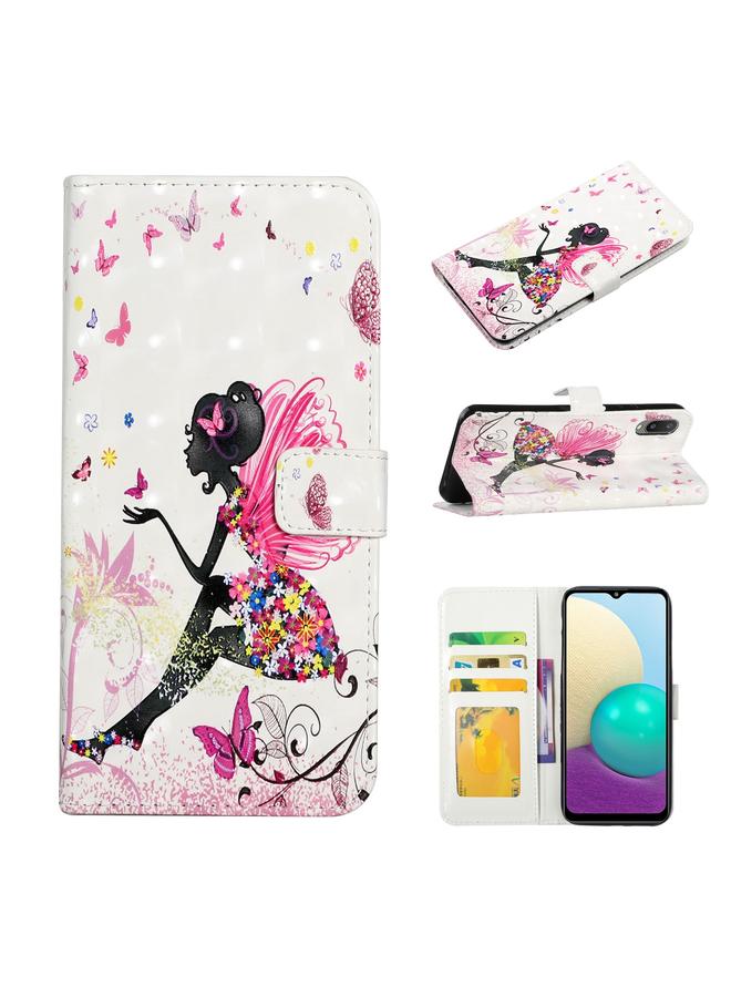 اس-توب جراب لهاتف Samsung Galaxy A02 مصنوع من الجلد برسومات زيتية ثلاثية الأبعاد - Image 1