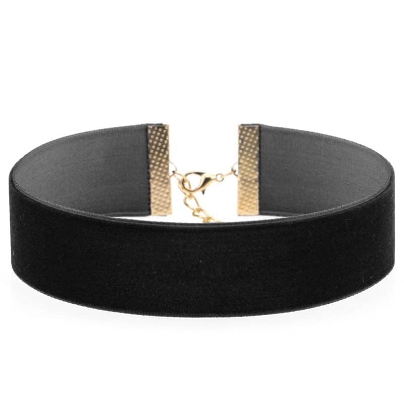 Doubnine Thick Black Choker Velvet Plain Collar Wide Necklace Gothic Jewelry Gift (0.8") (0.8") - Image 2