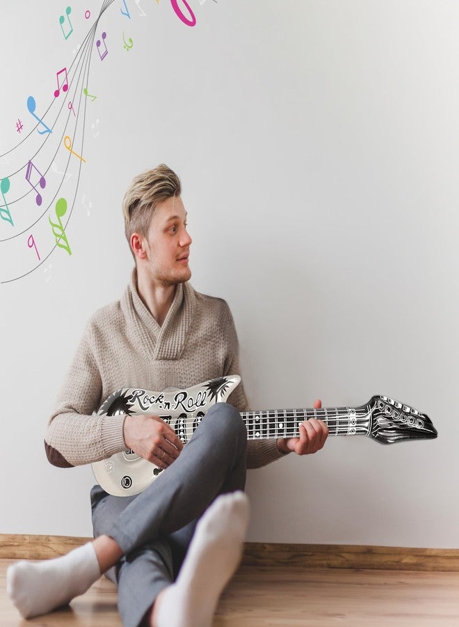 Vaulted Skulls & Co Inflatable Guitar | Blow Up Guitar | Guitar Prop | Guitar Party Decorations | Silver | 37 Inches - Image 4