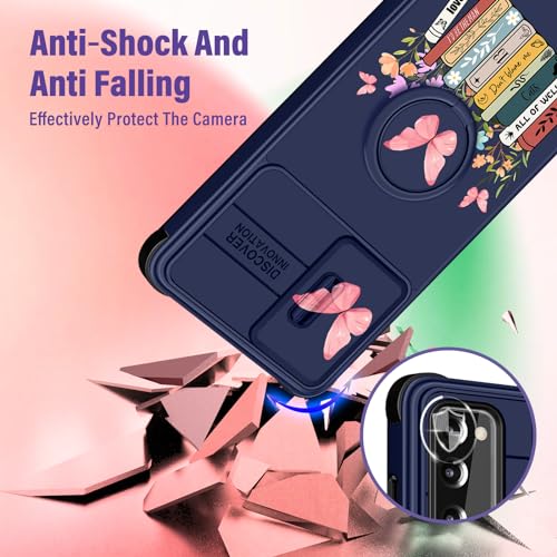Funermei for Samsung Galaxy S20 FE Case - Women Cute Girls Flower Books Cover Girly Pretty Colorful Butterfly Design with Camera Cover Ring Stand Funda for Galaxy S20 FE 5G Phone Case - Image 3