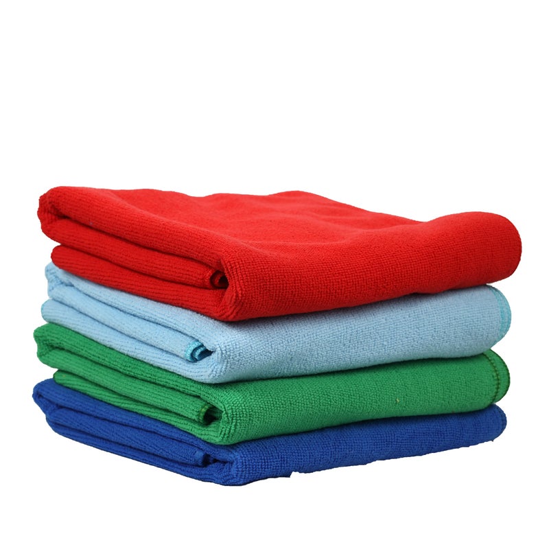 Ssanvi Super Soft Microfiber Hand Towels,Highly Absorbent, Quick-Drying Towels for Kitchen, Bathroom, and Gym Set of 4, Multicolour - Image 1