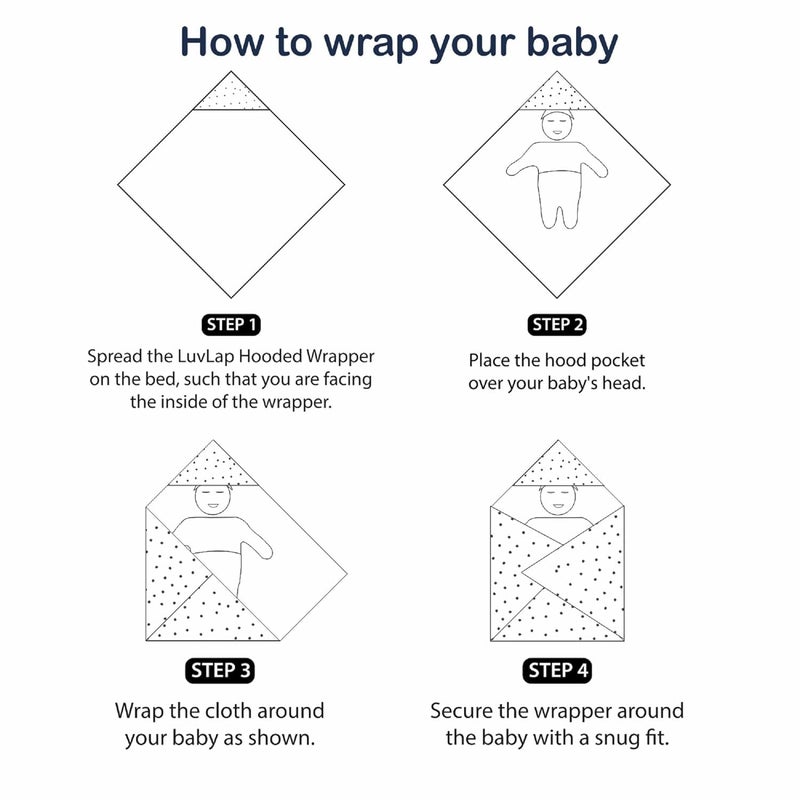 Castle Care Castle Care - Newborn Baby Wrapper, Blanket, Hoodie Bath Towel - Organic Cotton Hosiery Fabrics - Soft Face Towels - Washcloth for Babies - Cartoon Print Hoodie blanlet & Towel - Orange - Pack of 1 - Image 4