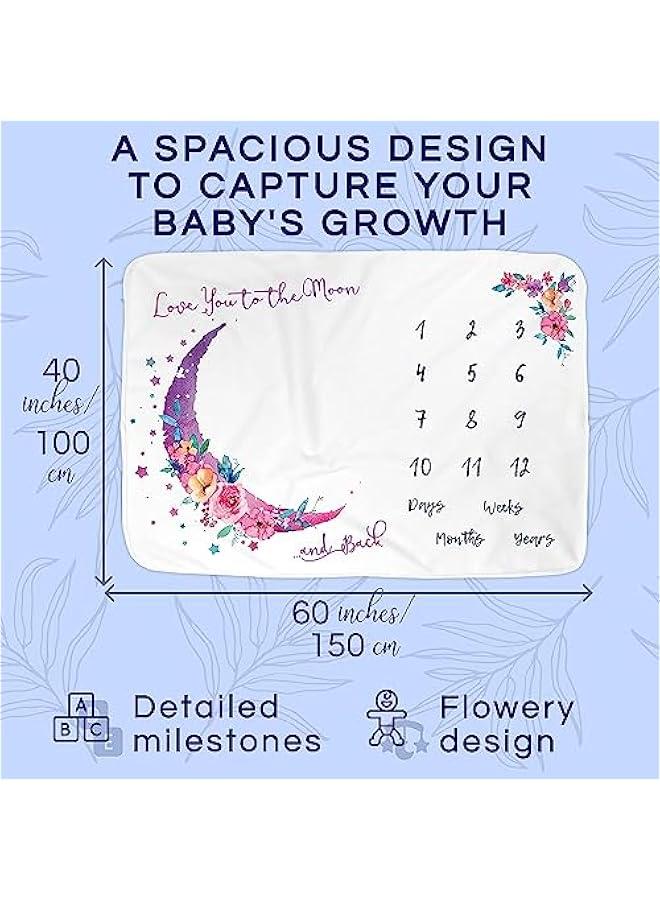 HOOKOR Organic Baby Monthly Milestone Blanket For 1-12 Month Boy or Girl - Months Blanket Newborn Announcement Disc - Growth Chart Milestone Blanket (Dream) - Image 3