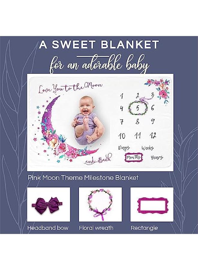 HOOKOR Organic Baby Monthly Milestone Blanket For 1-12 Month Boy or Girl - Months Blanket Newborn Announcement Disc - Growth Chart Milestone Blanket (Dream) - Image 5