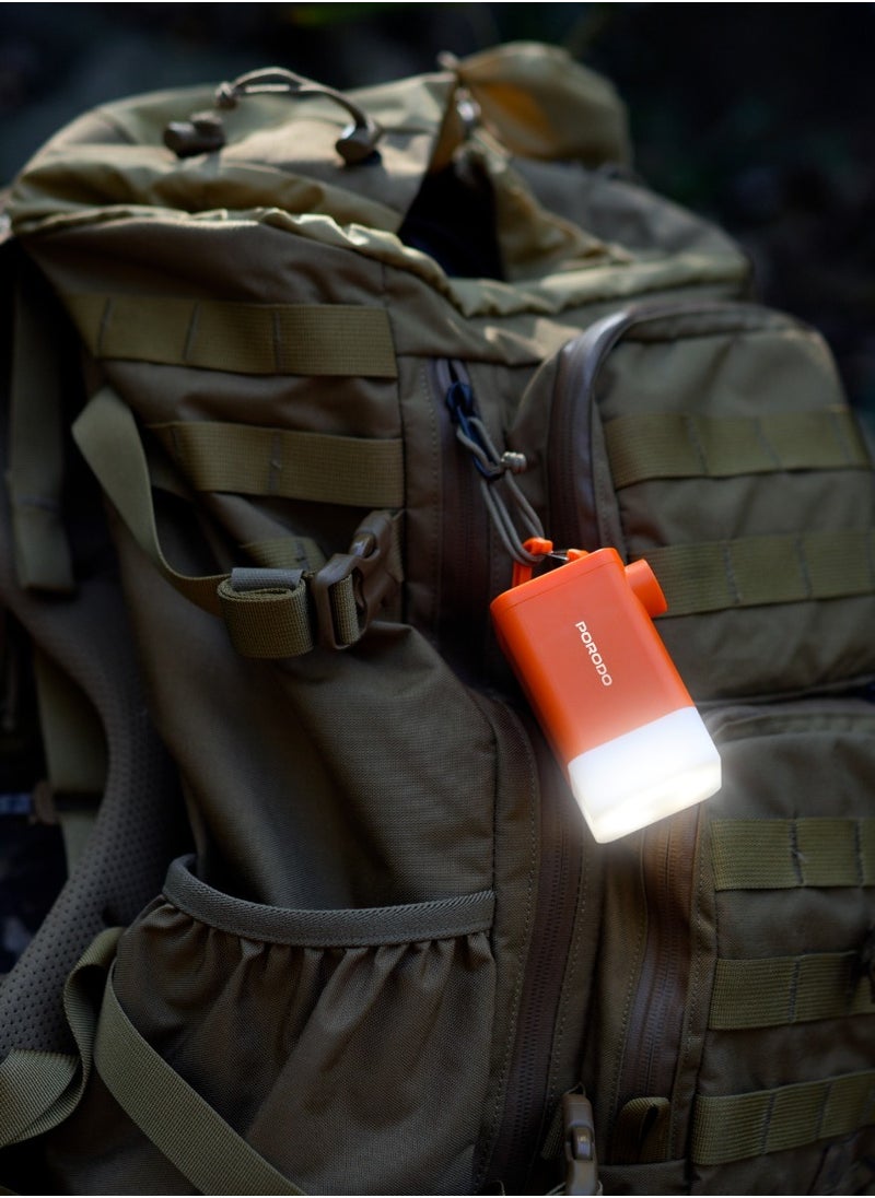 porodo 4-Function Portable Pump / Inflate / Deflate / Light / Power Bank / Compact & Lightweight / Camping / Outdoor - Orange  - Image 3