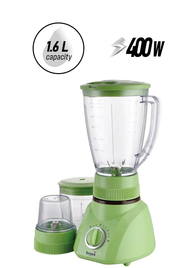 ICONA - Icona Pro Blender – 1.6L, 3-in-1 Green Blender with 400W Motor, 2-Speed Controller for Smoothies, Shakes, and Purees - Image 1