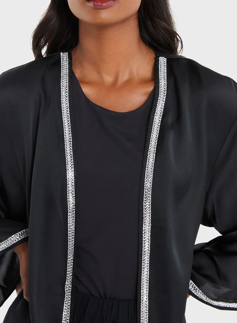 QUIZ Embellished Trim Kimono