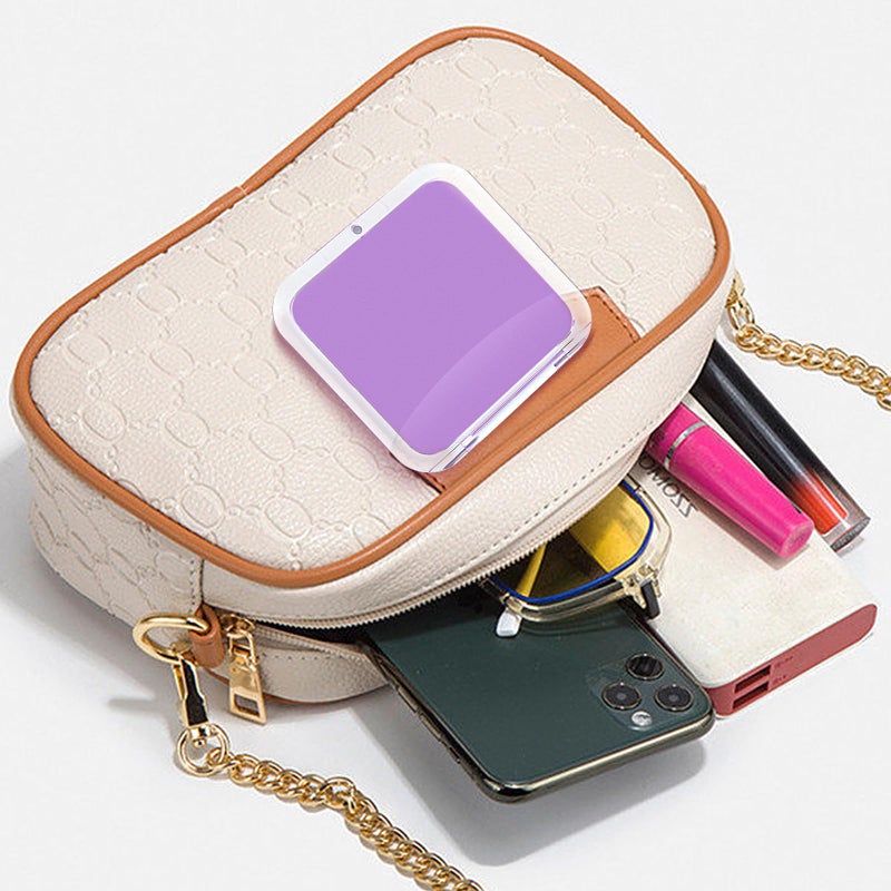 Santoo Compact 15X Magnifying Makeup Mirror For Travel  Small Pocket Mirror-Handheld  Foldable & Portable 2-Sided With 15X Magnifying And 1X Mirror For Purses - Square 3.3 X 3.3 Inch (Purple) - Image 5