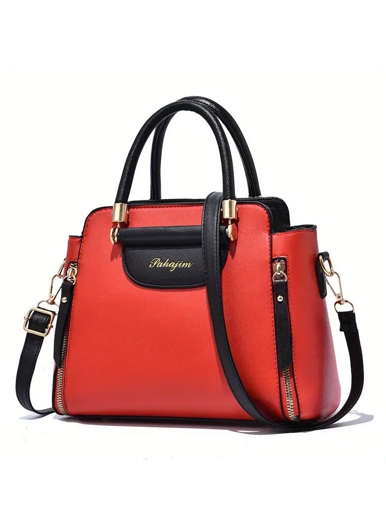Pahajim Elegant Handbag For Women, Color Contrast Crossbody Bag, Fashion Satchel Purse With Multi Pockets - Image 1