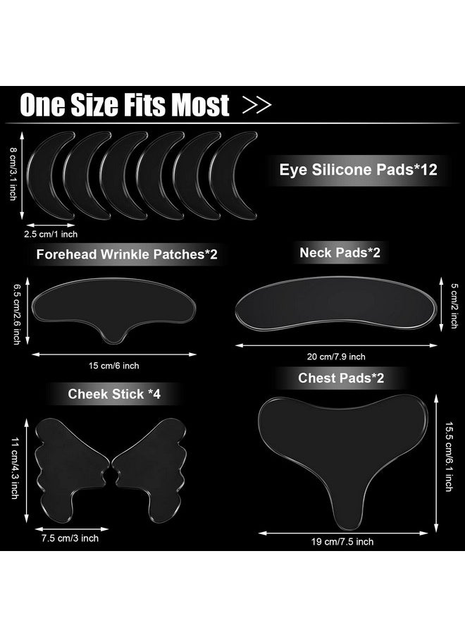 Patelai - 22 Pcs Reusable Face And Forehead Wrinkles Patches Overnight Silicone Chest Patches Neck Wrinkle Patches Pad Eyelid Lifter Strips For Face Forehead Neck Decollete Cheek Eye Pads Beauty - Image 1