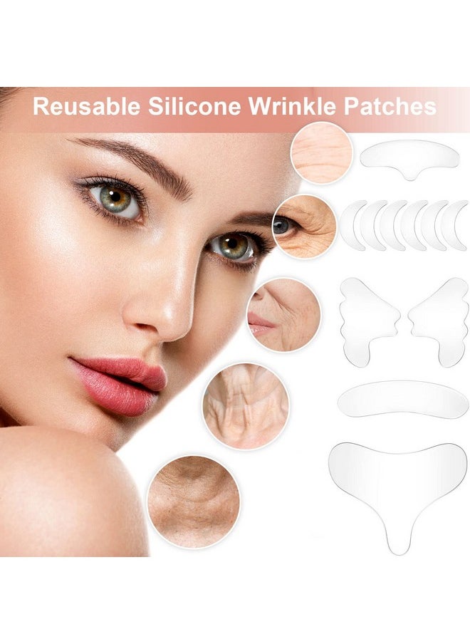 Patelai - 22 Pcs Reusable Face And Forehead Wrinkles Patches Overnight Silicone Chest Patches Neck Wrinkle Patches Pad Eyelid Lifter Strips For Face Forehead Neck Decollete Cheek Eye Pads Beauty - Image 1