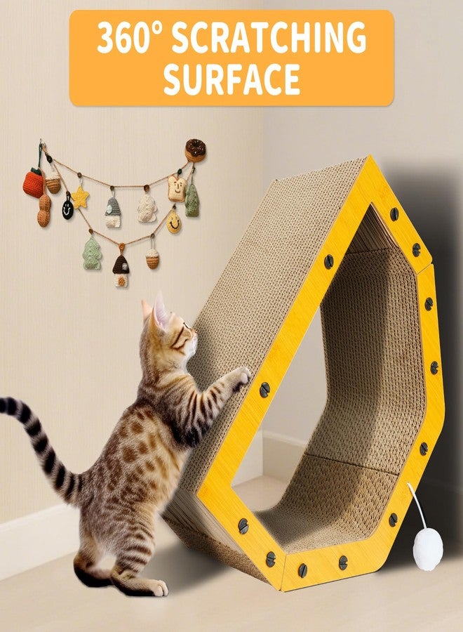TIMIEEYA Cardboard Cat House - Large Cardboard Cat Scratcher Cozy Cats Lounger as Tunnel and Sofa, Cat Scratcher for Indoor Cats, Safe & Secure - Image 3