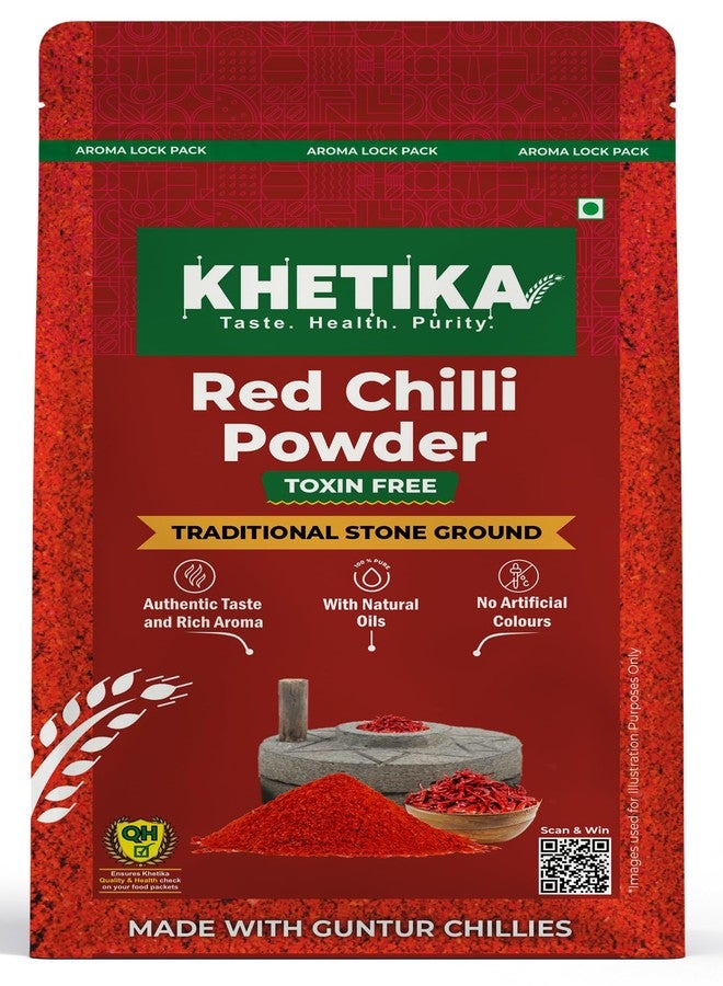 Khetika Stone Ground Red Chilli Powder 100g, Single Origin, With Natural Oils, Toxin Free, Clean Label, Reusable Pouch - Image 1