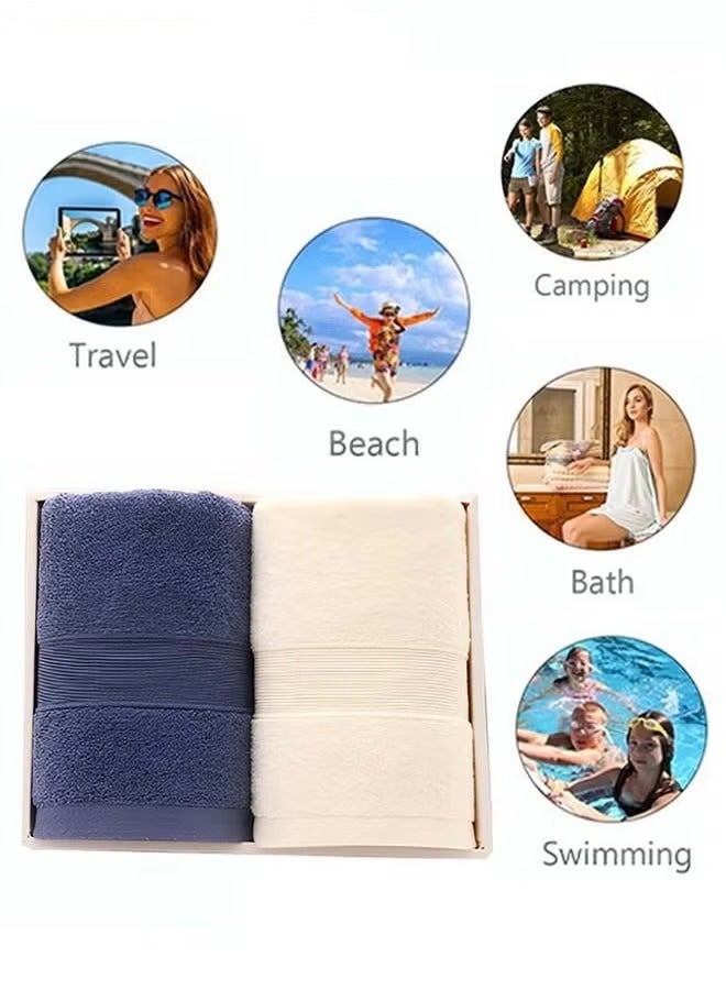 2PCS Cotton Towels Skin-Friendly Soft Quick-Drying Moisture Luxurious Bathroom Towel Set Housewarming Gifts for Men and Women  - Image 4