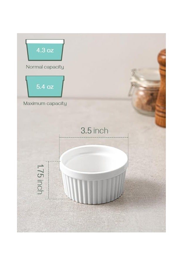 Star Cook 4 oz Ramekins for Creme Brulee Porcelain Ramekins Oven Safe, Classic Style Ramekins for Baking Souffle Ramekins Bowls, Set of 6 - Image 2