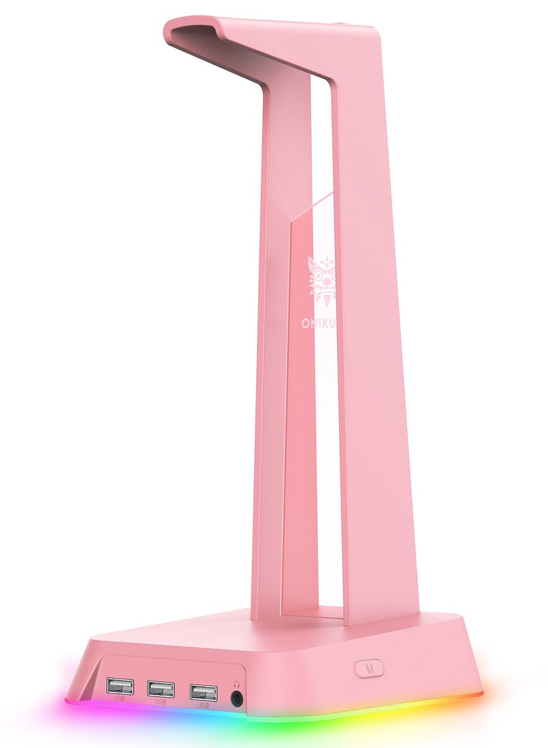 onikuma ONKUMA headset STAND RGB WITH 3 PORT USB 2.0 AND PORT FOR 3.5MM - Image 1