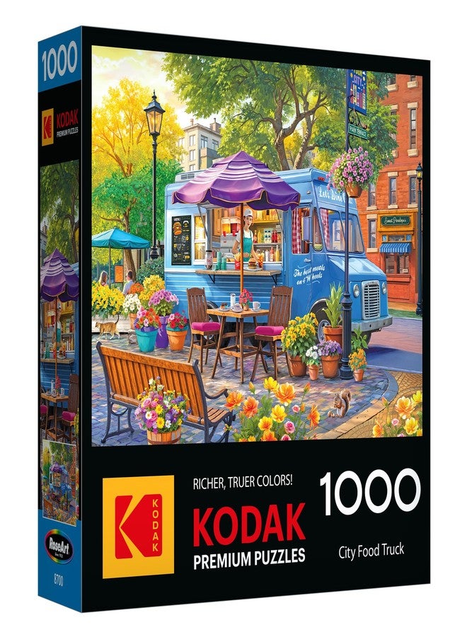 RoseArt - Kodak Premium - City Food Truck - 1000 Piece Jigsaw Puzzle for Adults, Vibrant Restaurant Scene - Made in USA - Image 2