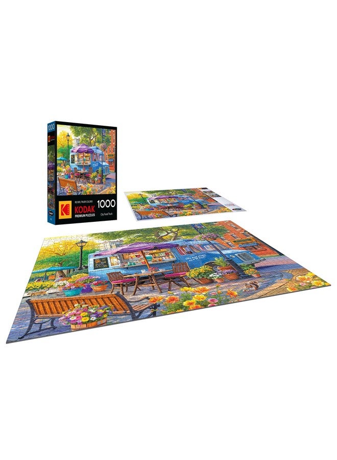 RoseArt - Kodak Premium - City Food Truck - 1000 Piece Jigsaw Puzzle for Adults, Vibrant Restaurant Scene - Made in USA - Image 3