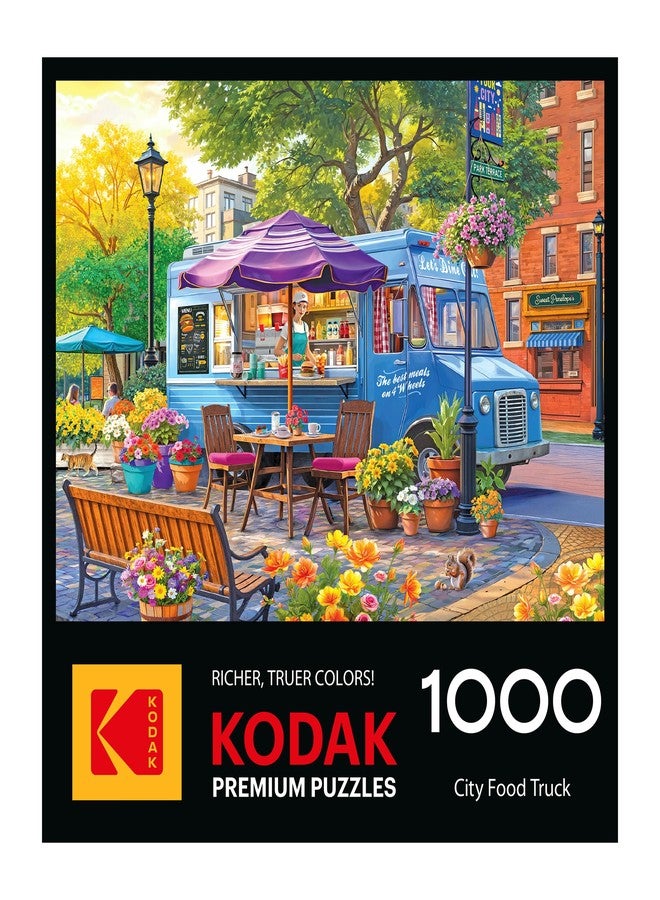 RoseArt - Kodak Premium - City Food Truck - 1000 Piece Jigsaw Puzzle for Adults, Vibrant Restaurant Scene - Made in USA - Image 4