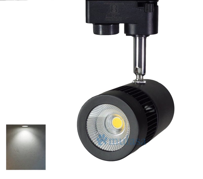 Mufasa 9 Watts Black Body LED Track Light Spot Light/Focus Light | Track Rail NOT Included | Aluminum Body (White) - Image 1