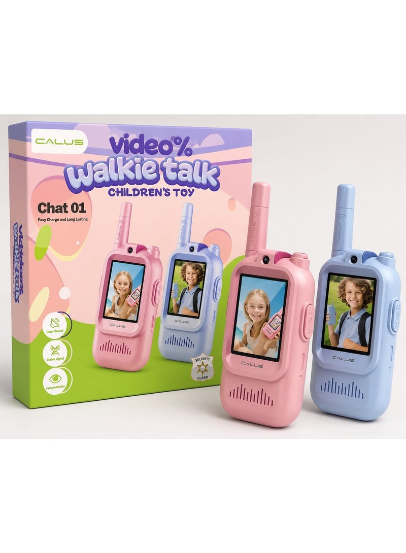 CALUS Video Walkie Talk for Kids – Rechargeable Children’s Toy Camera Phone with Clear Sound & Long Range (2 PCS)
