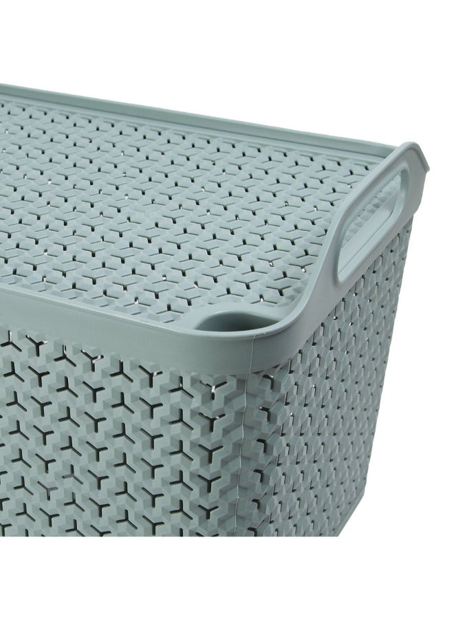 ستراتا أوربان سلة تخزين مستطيلة مع غطاء أخضر زنبقي 35 x 54 x 33 سم XW131-LPG-EX - Image 2