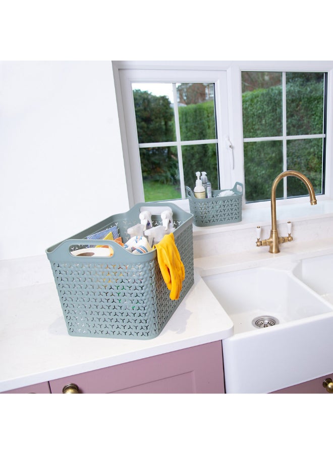 ستراتا أوربان سلة تخزين مستطيلة مع غطاء أخضر زنبقي 35 x 54 x 33 سم XW131-LPG-EX - Image 3