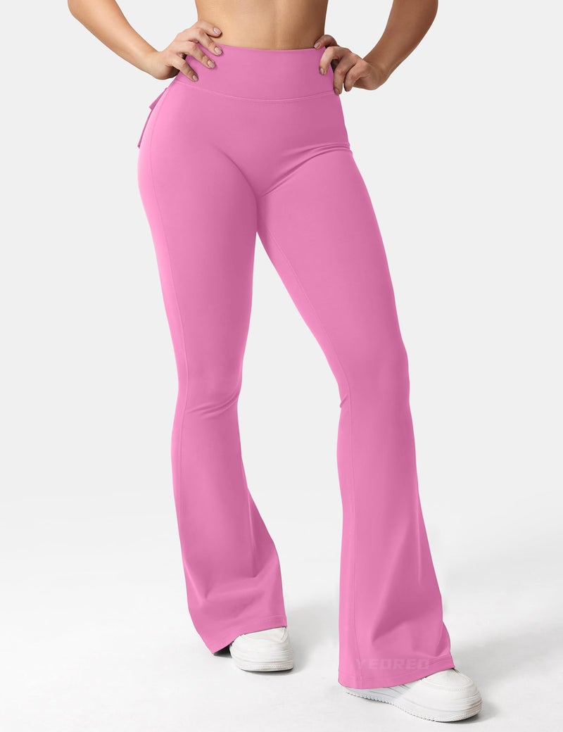 YEOREO CoreFlex Flare Leggings with Pockets for Women Scrunch Workout Leggings Butt Lifting Gym Yoga Pants - Image 3