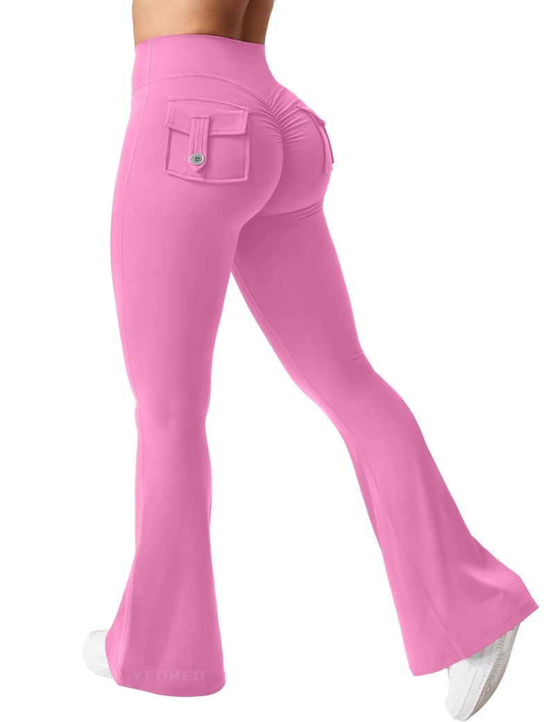 YEOREO CoreFlex Flare Leggings with Pockets for Women Scrunch Workout Leggings Butt Lifting Gym Yoga Pants - Image 1